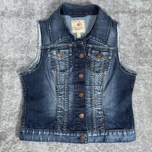 People's Liberation Denim Vest Women's Medium Blue Western Boho Cottagecore